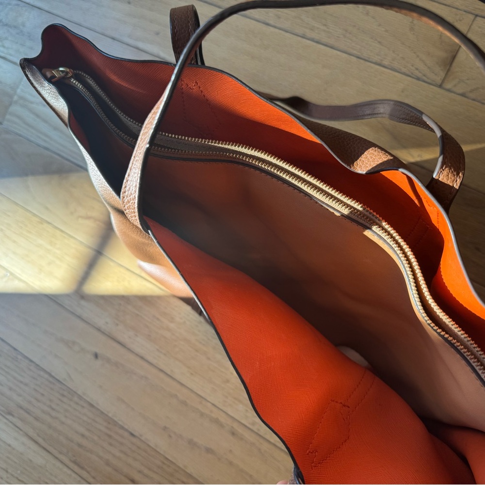 Tory Burch Perry Triple Compartment Tote Bag Leather Camel Brown🤎 - Picture 5 of 5